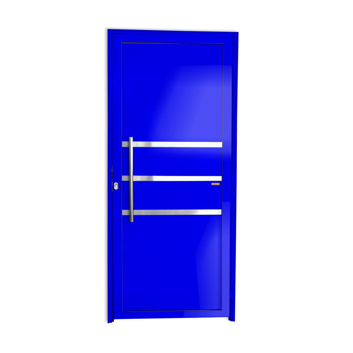 Porta Lambri e Friso Alumínio Azul Esquerda 210x100x4,6cm Super 25, marca Brimak - Foto Principal