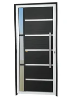 Porta Lambri e Friso e Visor Alumínio Mix Preto Direita 210x90x4,6cm Miraggio