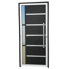 Porta Lambri e Friso e Visor Alumínio Mix Preto Direita 210x90x4,6cm Miraggio