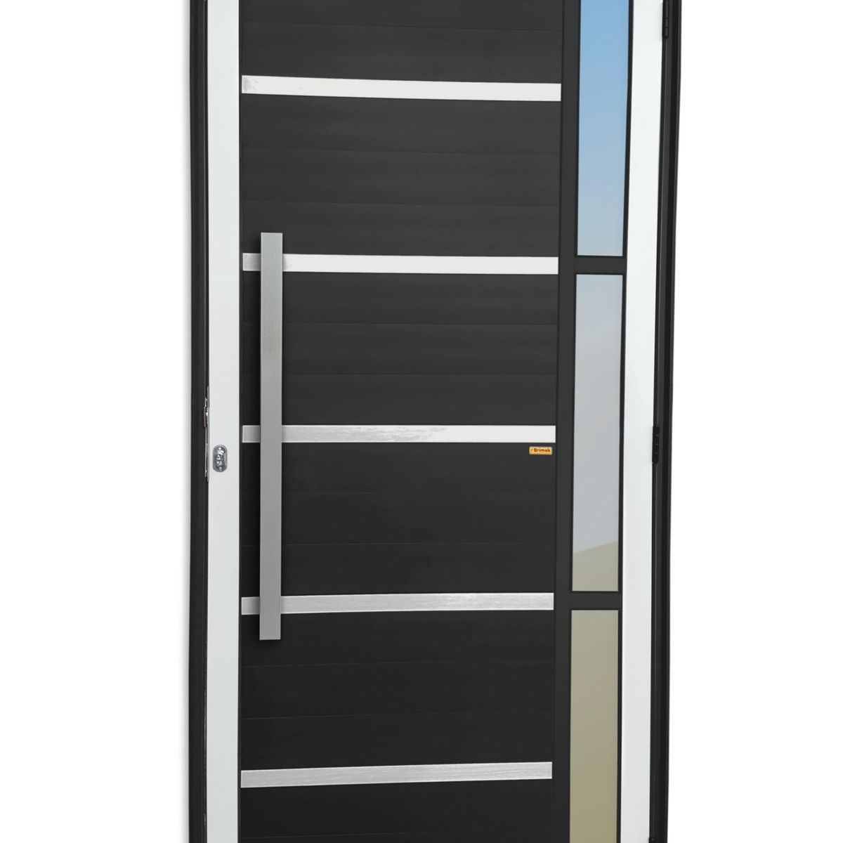 Porta Lambri e Friso e Visor Alumínio Mix Preto Esquerda 210x90x4,6cm Miraggio, marca Brimak - Foto Principal