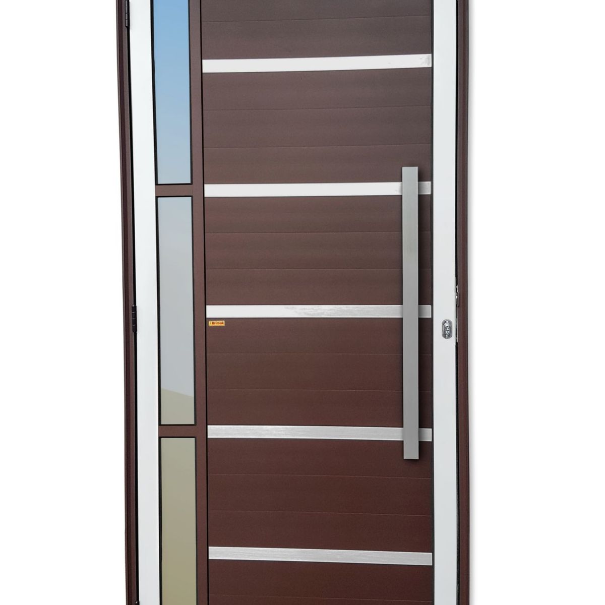 Porta Lambri e Friso e Visor Alumínio Mix Corten Direita 210x90x4,6cm Miraggio, marca Brimak - Foto Principal
