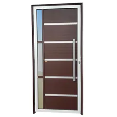 Porta Lambri e Friso e Visor Alumínio Mix Corten Direita 210x90x4,6cm Miraggio