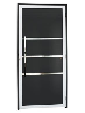 Porta Lambri e Friso Alumnio Mix Preto Esquerda 210x90x4,6cm Evolution