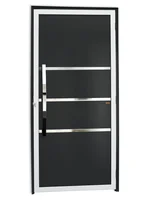 Porta Lambri e Friso Alumínio Mix Preto Esquerda 210x90x4,6cm Evolution