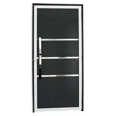 Porta Lambri e Friso Alumínio Mix Preto Esquerda 210x90x4,6cm Evolution