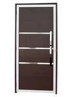 Porta Lambri e Friso Alumínio Mix Corten Direita 210x90x4,6cm Evolution