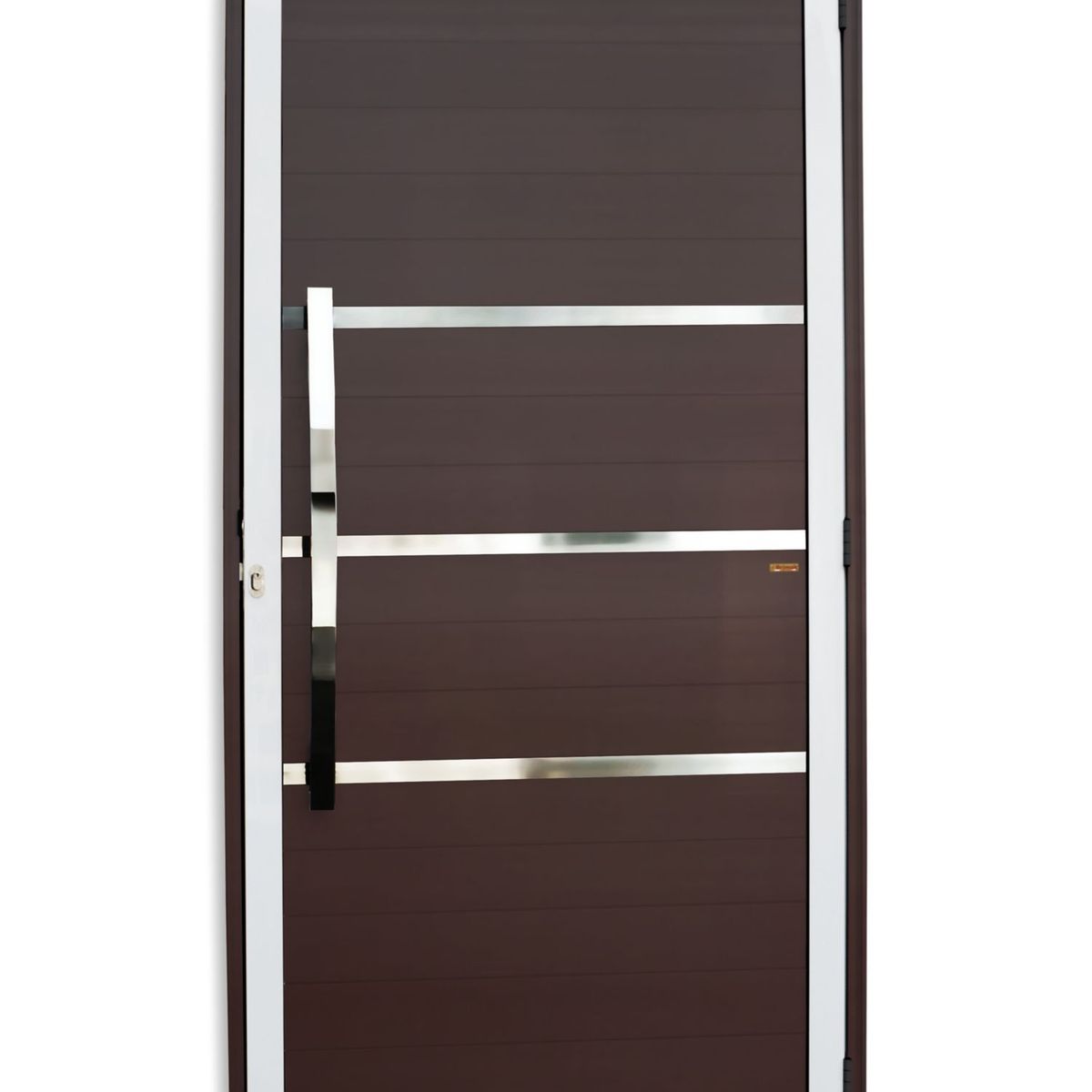 Porta Lambri e Friso Alumínio Mix Corten Esquerda 210x90x4,6cm Evolution, marca Brimak - Foto Principal