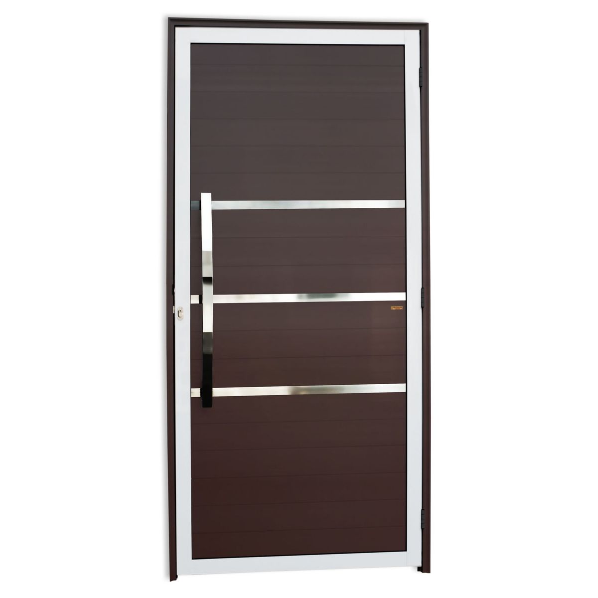 Porta Lambri e Friso Alumínio Mix Corten Esquerda 210x90x4,6cm Evolution, marca Brimak - Foto Principal