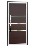 Porta Lambri e Friso Alumínio Mix Corten Esquerda 210x90x4,6cm Evolution