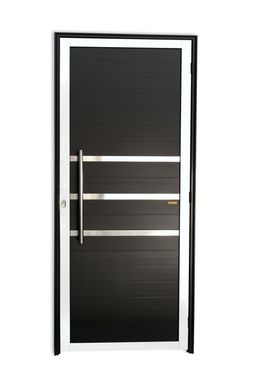 Porta Lambri e Friso Alumnio Mix Preto Esquerda 210x100x4,6cm Super 25