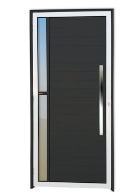 Porta Lambri e Visor Alumnio Mix Preto Direita 210x100x4,6cm Visione