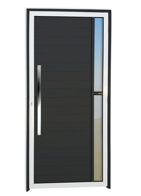 Porta Lambri e Visor Alumnio Mix Preto Esquerda 210x100x4,6cm Visione