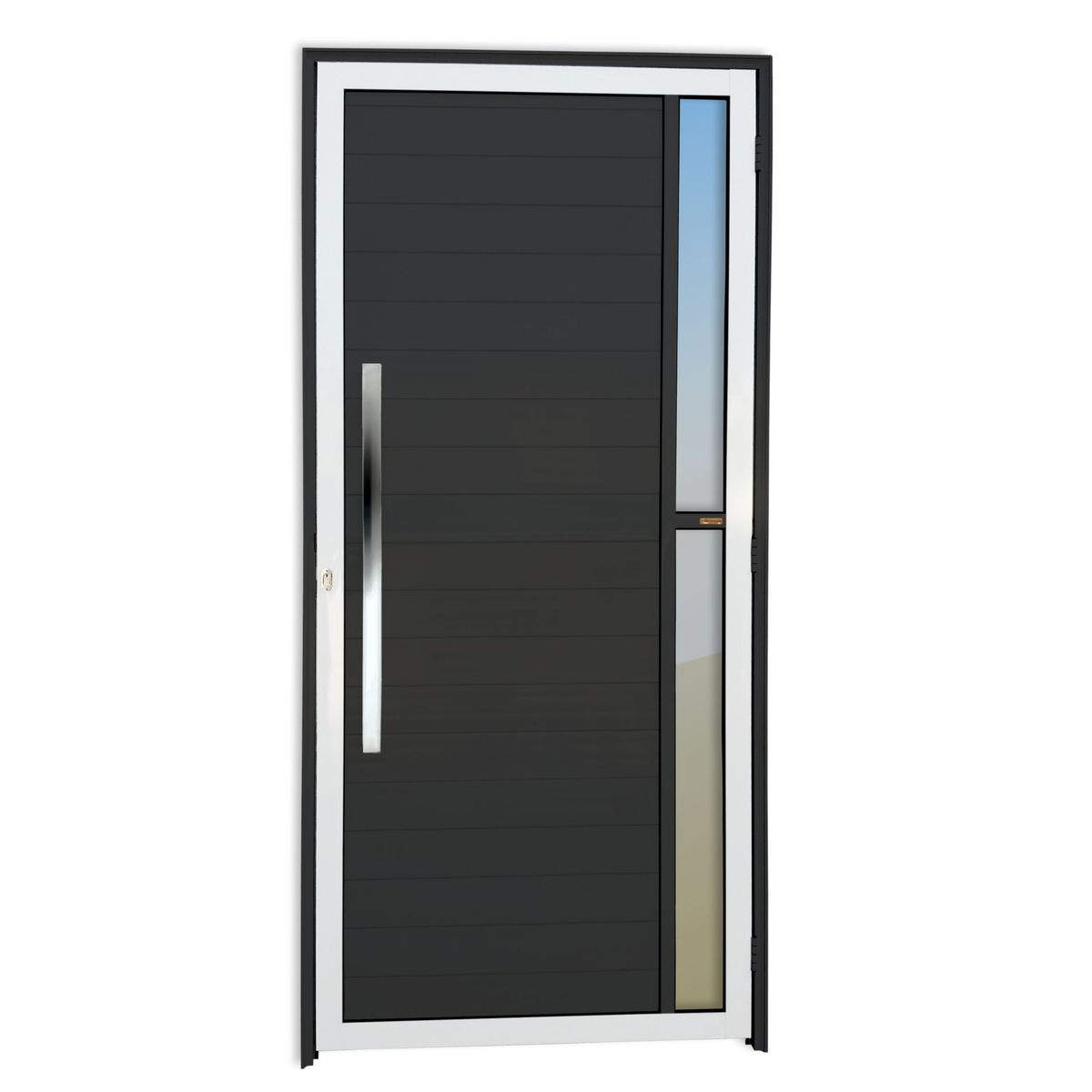 Porta Lambri e Visor Alumínio Mix Preto Esquerda 210x100x4,6cm Visione, marca Brimak - Foto Principal