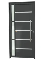 Porta Lambri e Friso e Visor Alumínio Cinza Direita 210x100x4,6cm Miraggio