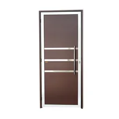 Porta Lambri e Friso Alumínio Mix Corten Direita 210x100x4,6cm Super 25