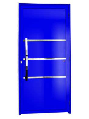 Porta Lambri e Friso Alumnio Azul Esquerda 210x100x4,6cm Evolution