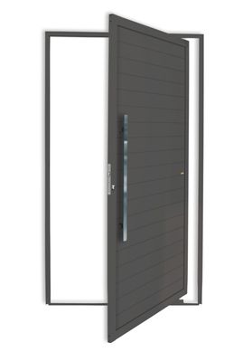 Porta Pivotante Alumnio Cinza Esquerda 210x100x4,6cm Super 25
