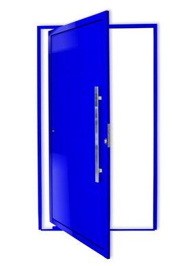 Porta Pivotante Alumnio Azul Direita 210x100x4,6cm Super 25