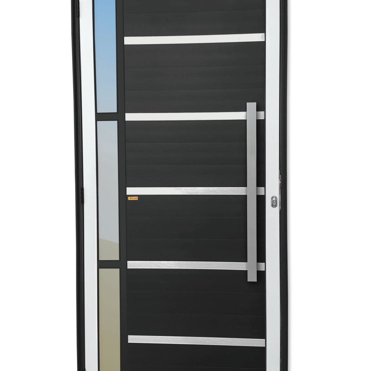 Porta Lambri e Friso e Visor Alumínio Mix Preto Direita 210x100x4,6cm Miraggio, marca Brimak - Foto Principal