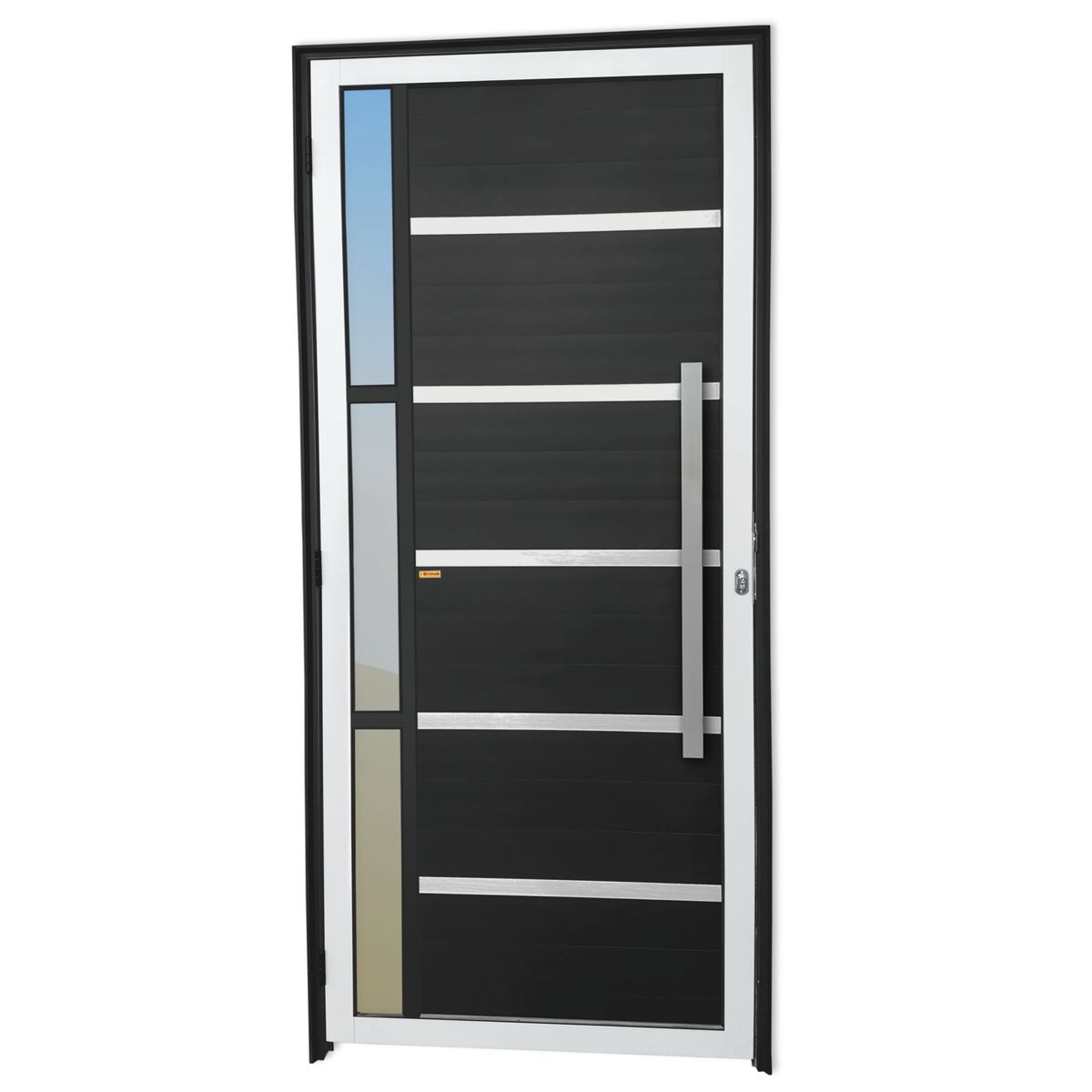 Porta Lambri e Friso e Visor Alumínio Mix Preto Direita 210x100x4,6cm Miraggio, marca Brimak - Foto Principal