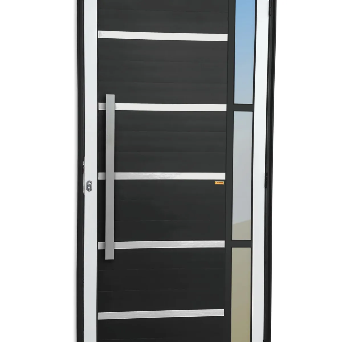 Porta Lambri e Friso e Visor Alumínio Mix Preto Esquerda 210x100x4,6cm Miraggio, marca Brimak - Foto Principal