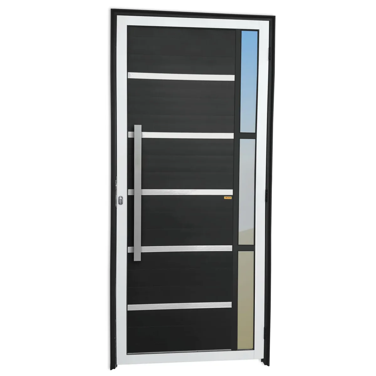 Porta Lambri e Friso e Visor Alumínio Mix Preto Esquerda 210x100x4,6cm Miraggio, marca Brimak - Foto Principal