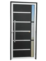 Porta Lambri e Friso e Visor Alumínio Mix Preto Esquerda 210x100x4,6cm Miraggio
