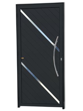 Porta Lambri e Friso Alumnio Preto Direita 210x90x4,6cm Duna