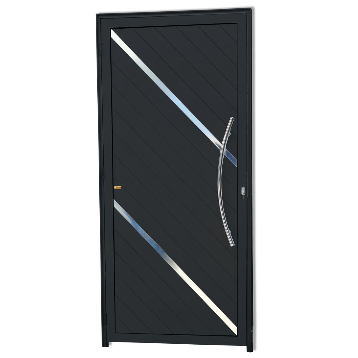 Porta Lambri e Friso Alumínio Preto Direita 210x90x4,6cm Duna, marca Brimak - Foto Principal