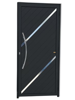 Porta Lambri e Friso Alumnio Preto Esquerda 210x90x4,6cm Duna