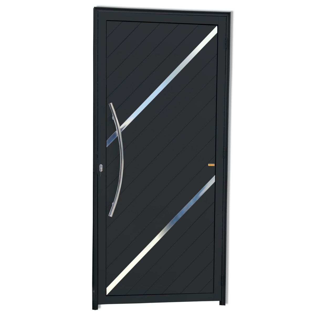 Porta Lambri e Friso Alumínio Preto Esquerda 210x90x4,6cm Duna, marca Brimak - Foto Principal