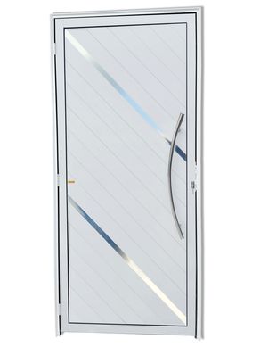 Porta Lambri e Friso Alumnio Branco Direita 210x90x4,6cm Duna