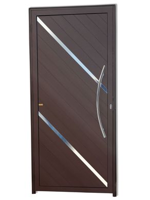 Porta Lambri e Friso Alumnio Corten Direita 210x90x4,6cm Duna