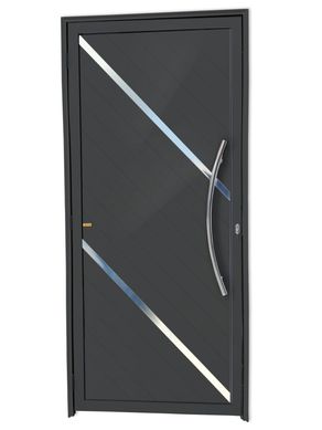 Porta Lambri e Friso Alumnio Cinza Direita 210x90x4,6cm Duna