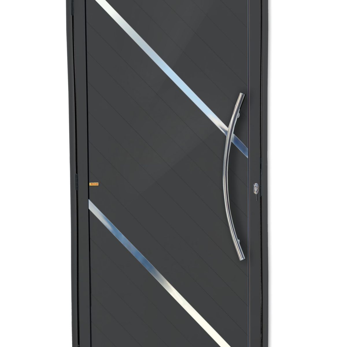Porta Lambri e Friso Alumínio Cinza Direita 210x90x4,6cm Duna, marca Brimak - Foto Principal