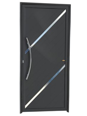 Porta Lambri e Friso Alumnio Cinza Esquerda 210x90x4,6cm Duna