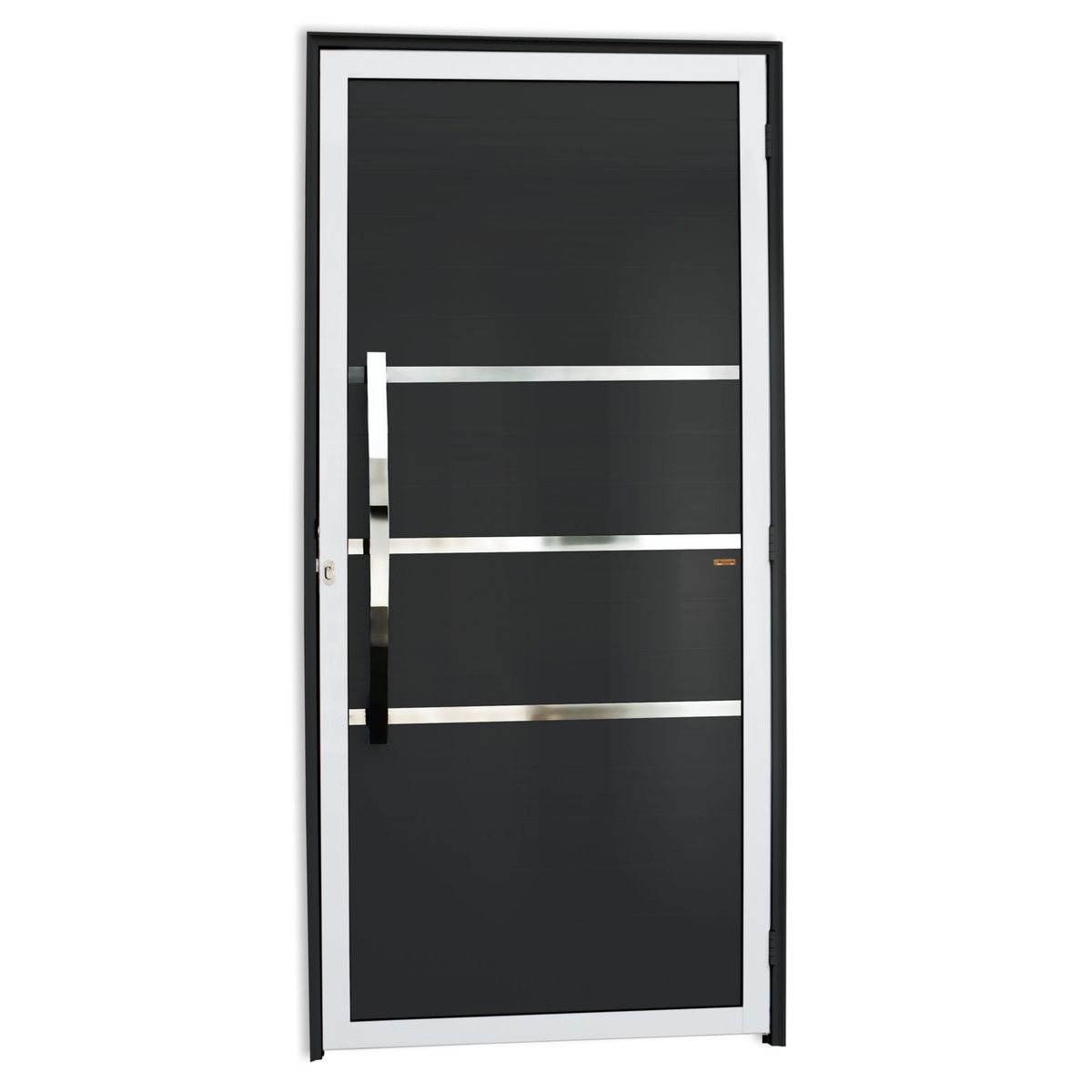 Porta Lambri e Friso Alumínio Mix Preto Esquerda 210x100x4,6cm Evolution, marca Brimak - Foto Principal