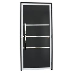 Porta Lambri e Friso Alumínio Mix Preto Esquerda 210x100x4,6cm Evolution