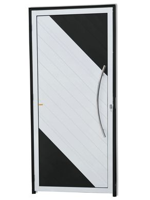 Porta Lambri Puxador Alumnio Mix Preto Direita 210x90x4,6cm Savana