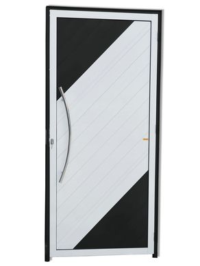 Porta Lambri Puxador Alumnio Mix Preto Esquerda 210x90x4,6cm Savana
