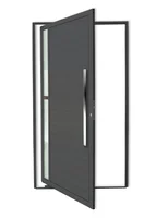 Porta Pivotante e Visor Alumínio Cinza Direita 210x100x4,6cm Visione