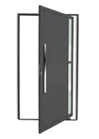 Porta Pivotante e Visor Alumínio Cinza Esquerda 210x100x4,6cm Visione