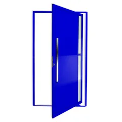 Porta Pivotante e Visor Alumínio Azul Esquerda 210x100x4,6cm Visione