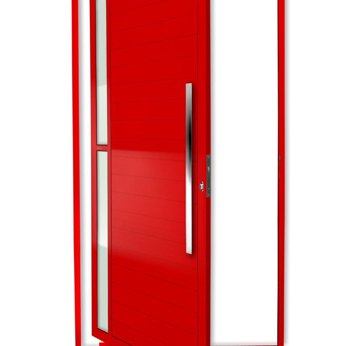 Porta Pivotante e Visor Alumínio Vermelho Direita 210x100x4,6cm Visione, marca Brimak - Foto Principal