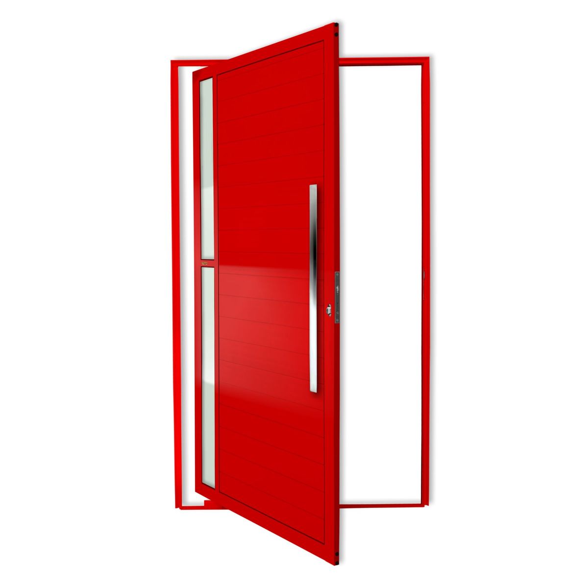 Porta Pivotante e Visor Alumínio Vermelho Direita 210x100x4,6cm Visione, marca Brimak - Foto Principal