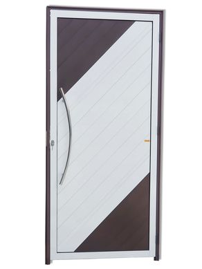Porta Lambri Puxador Alumnio Mix Corten Esquerda 210x90x4,6cm Savana