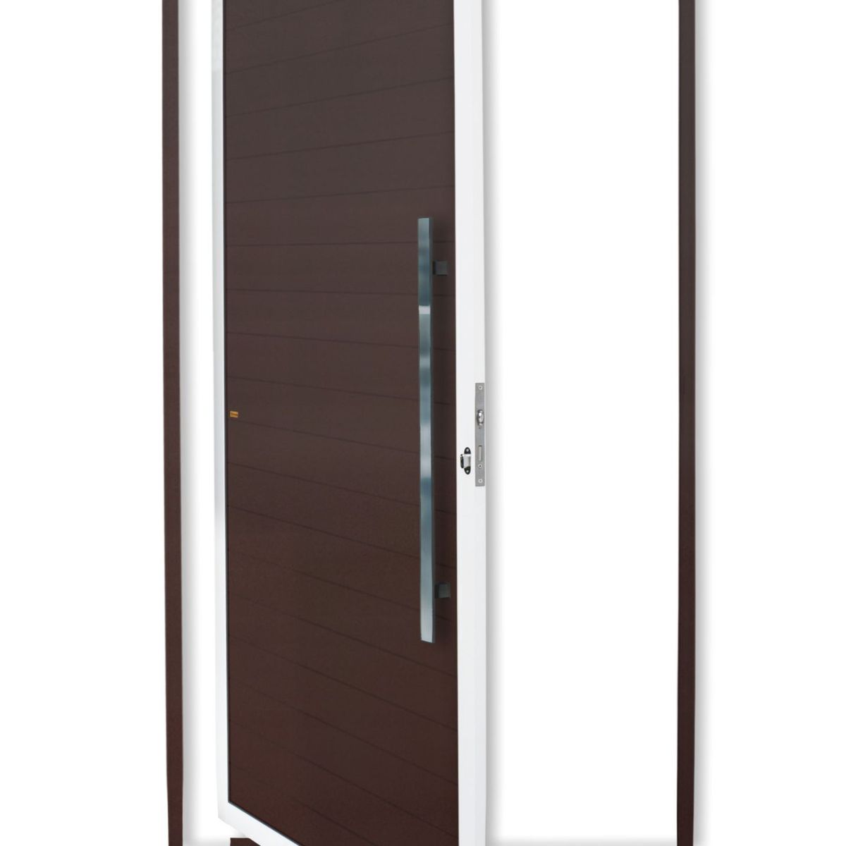 Porta Pivotante Alumínio Mix Corten Direita 210x100x4,6cm Super 25, marca Brimak - Foto Principal