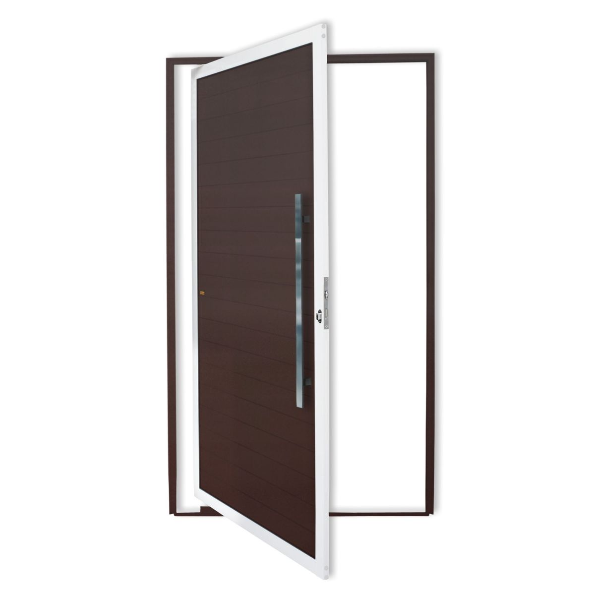 Porta Pivotante Alumínio Mix Corten Direita 210x100x4,6cm Super 25, marca Brimak - Foto Principal