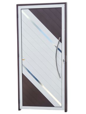 Porta Lambri e Friso Alumnio Mix Corten Direita 210x90x4,6cm Duna