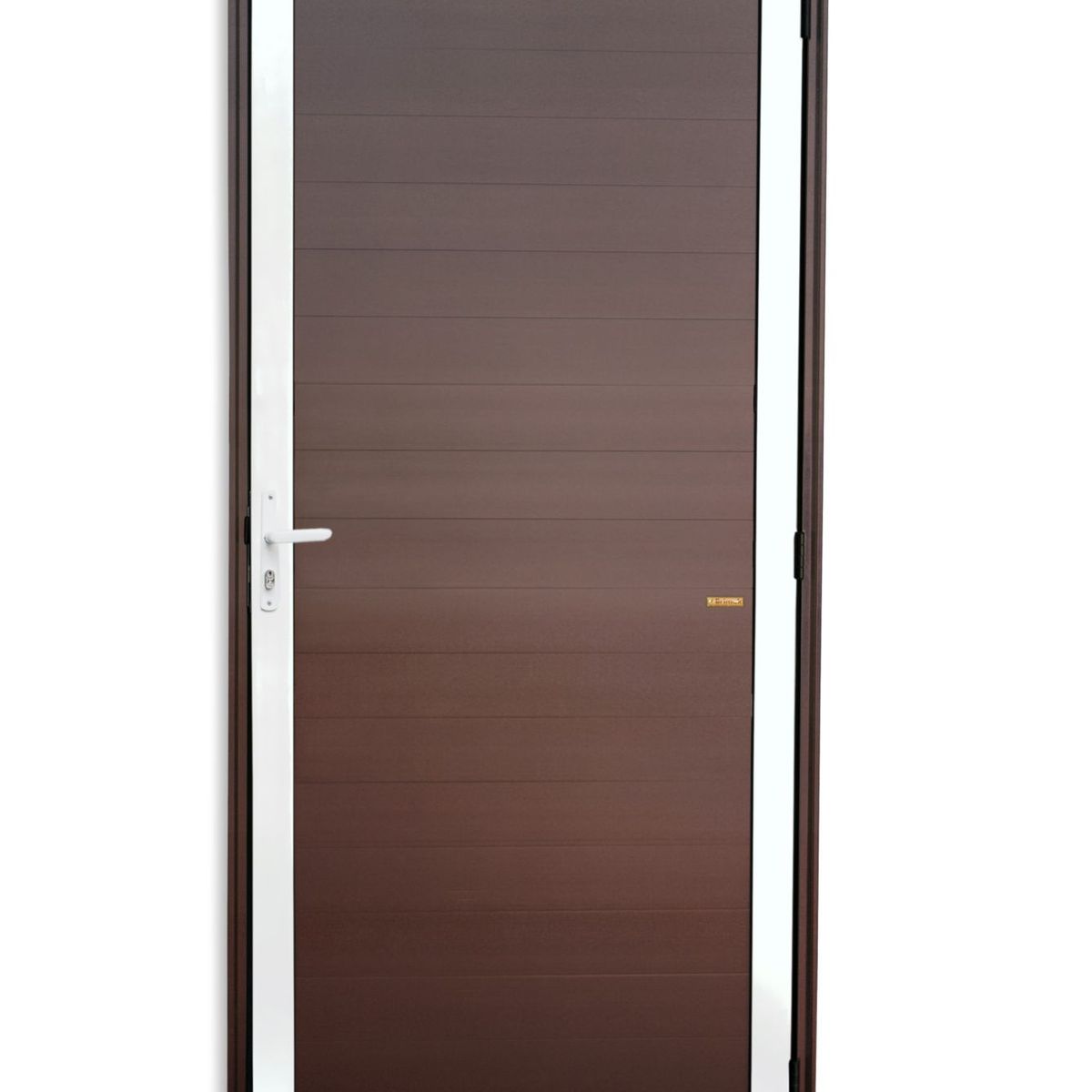 Porta Lambri Fechadura Alumínio Mix Corten Esquerda 210x70x4,6cm Super 25, marca Brimak - Foto Principal